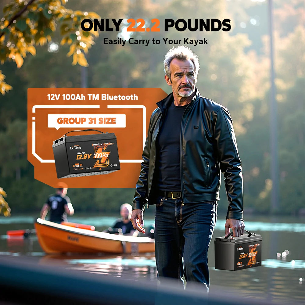 weight information of LiTime 12V 100Ah kayak trolling motor lifepo4 battery