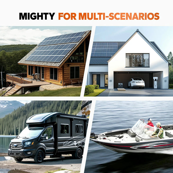 multi applications of LiTime 12v 100ah lithium bluetooth battery -home, rv, marine