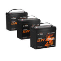 LiTime 12V 100Ah mini bluetooth battery 3 packs