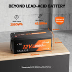 Advantages of LiTime 12V 200Ah plus lithium battery than lead acid batteries for replacement