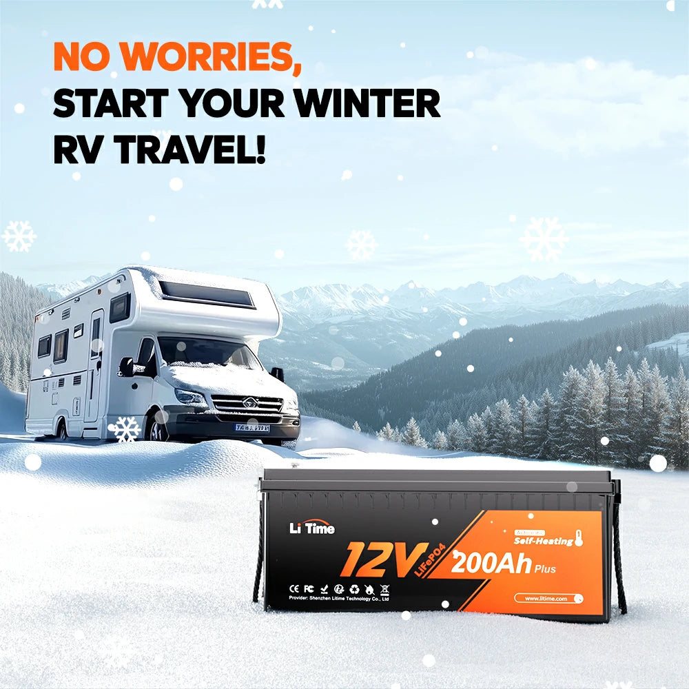 litime 12v 100ah lithium battery self-heating for low temperature