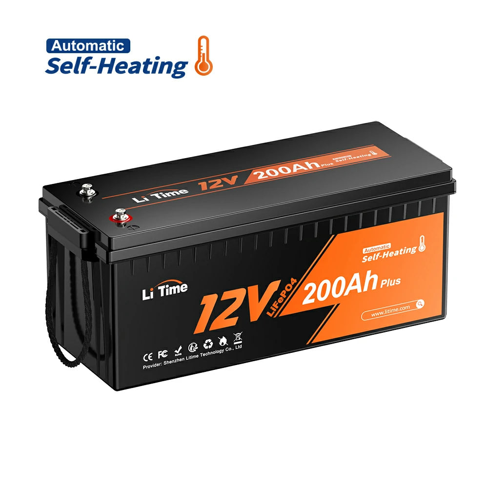 overview of LiTime 12v 200ah self heated lithium battery
