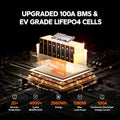 benefits of litime 12v 200ah heated battery's upgraded 100a bms & ev grade lifepo4 cells