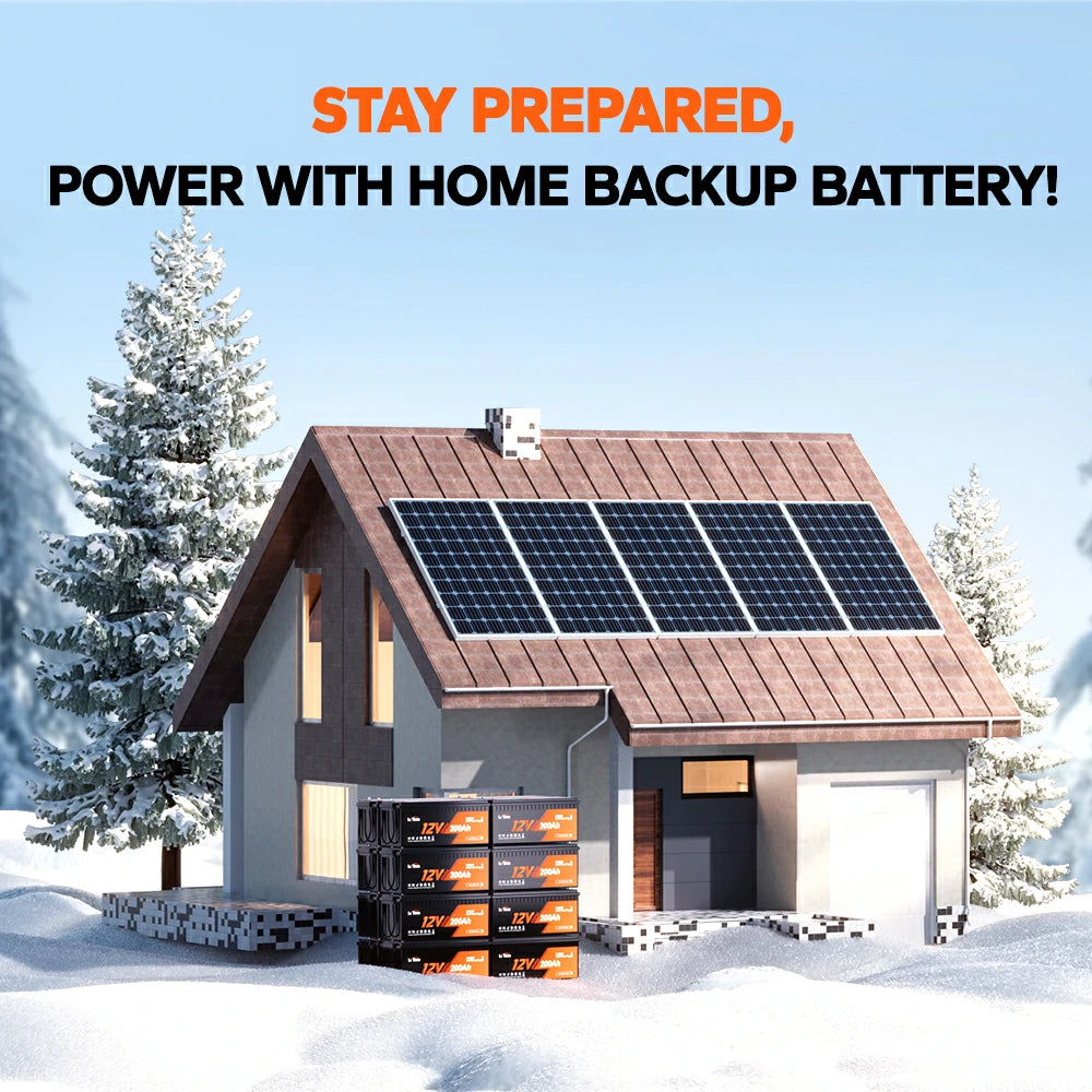 LiTime 12V 200Ah heated lithium battery power the home energy backup