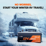 LiTime 12V 200Ah heated lithium battery ensures worry-free winter RV travel with reliable performance in cold conditions