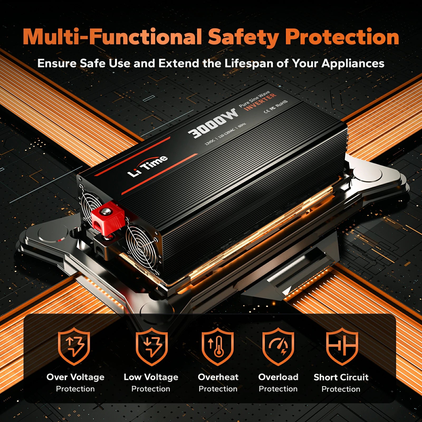 protection informaiton of LiTime 3000 watt inverter 