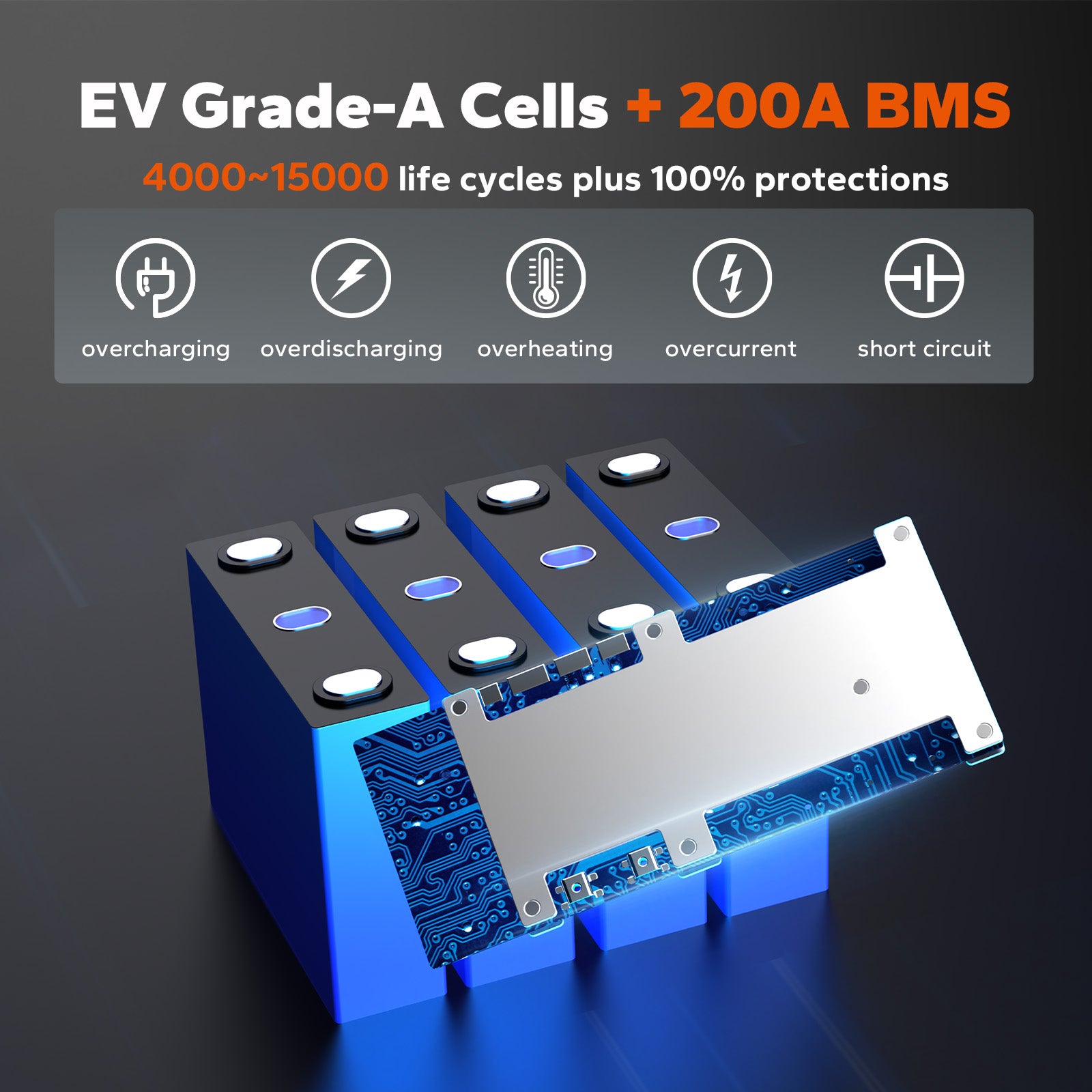 12v 300ah lithium battery with BMS protection