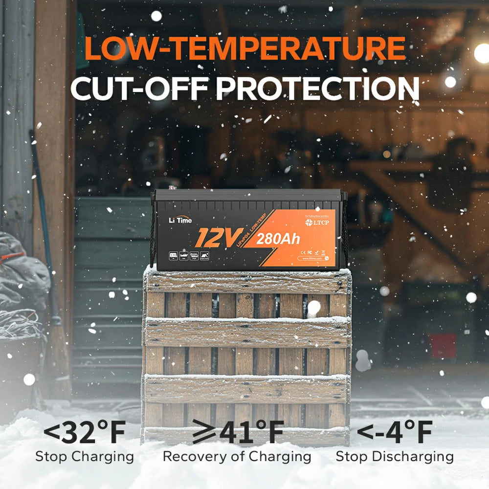 Low-Temp Protection information of LiTime 12V 280ah lithium battery  