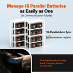 one touch control of the entire litime 12v 100ah lifepo4 battery system, up to 16 parallel