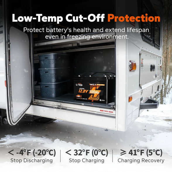 low-temp cut-off protection of litime 12v 100ah comflex lithium battery