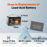 66.6% lighter & 2.1x energy than lead-acid battery
