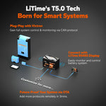 litime 12v 100ah lithium battery communicates with victron system, litime rs485 display, or ota upgrade for more