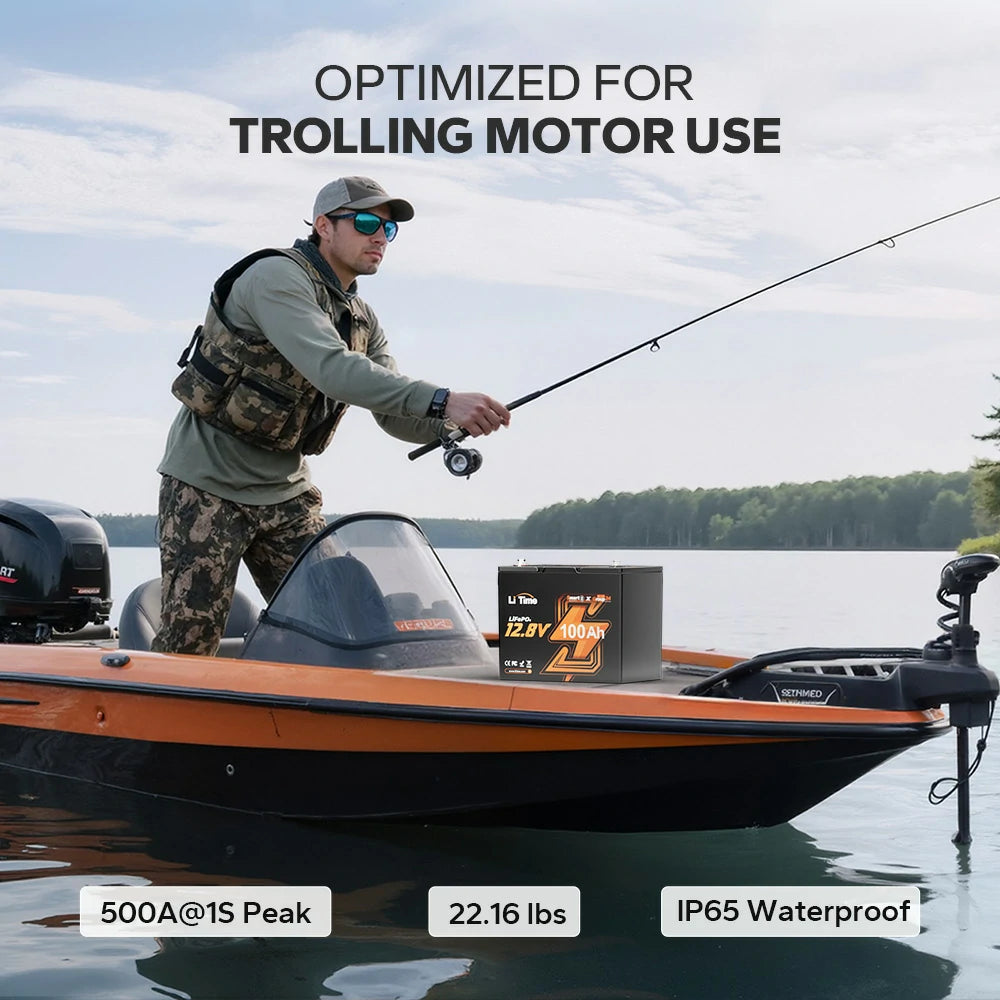 superior trolling motor use of litime 12v 100ah lithium battery group24