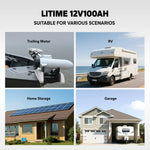 wide application of litime 12v 100ah lithium battery