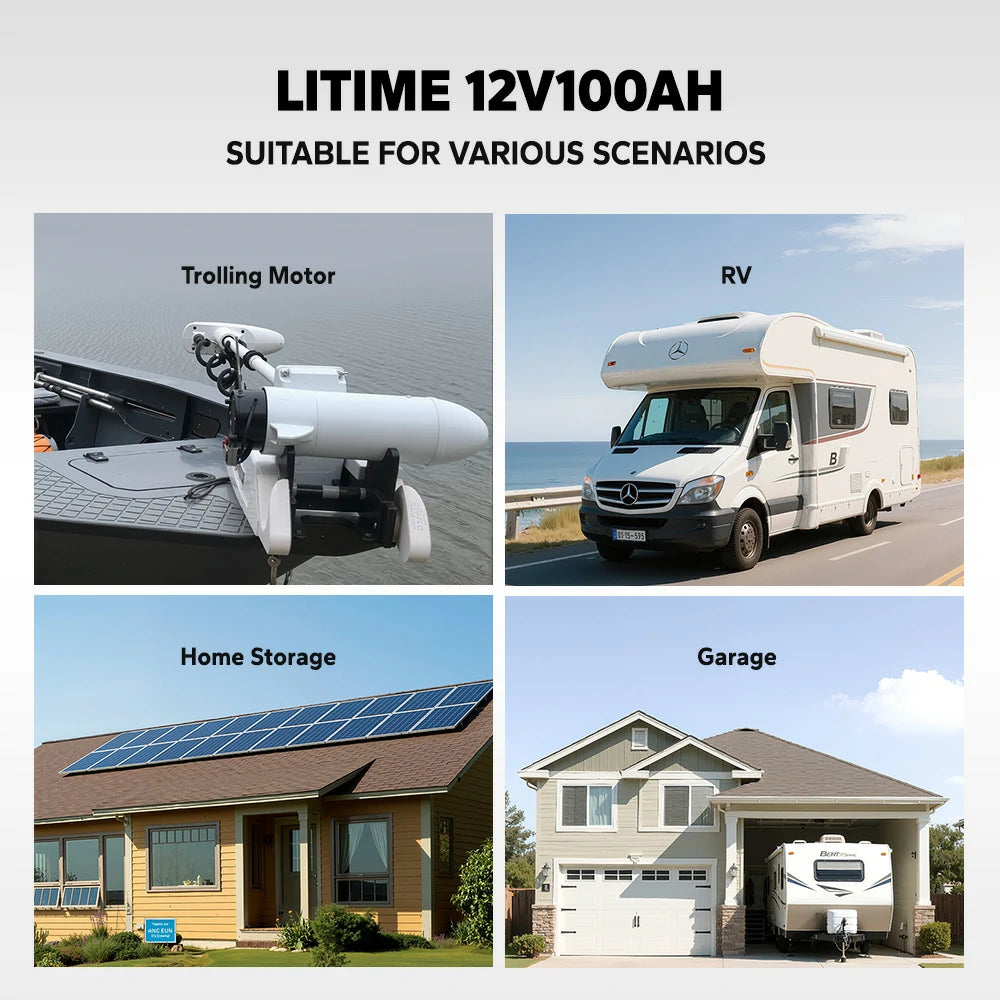 wide application of litime 12v 100ah lithium battery