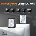  LiTime 45ah u1 lithium batteries certified for quality with UL, CE, FCC, RoHS, and UN38.3 approvals for safety and reliability