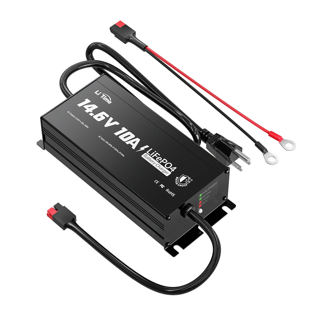 12V 10A LiFePO4 lithium battery charger with IP67 waterproof