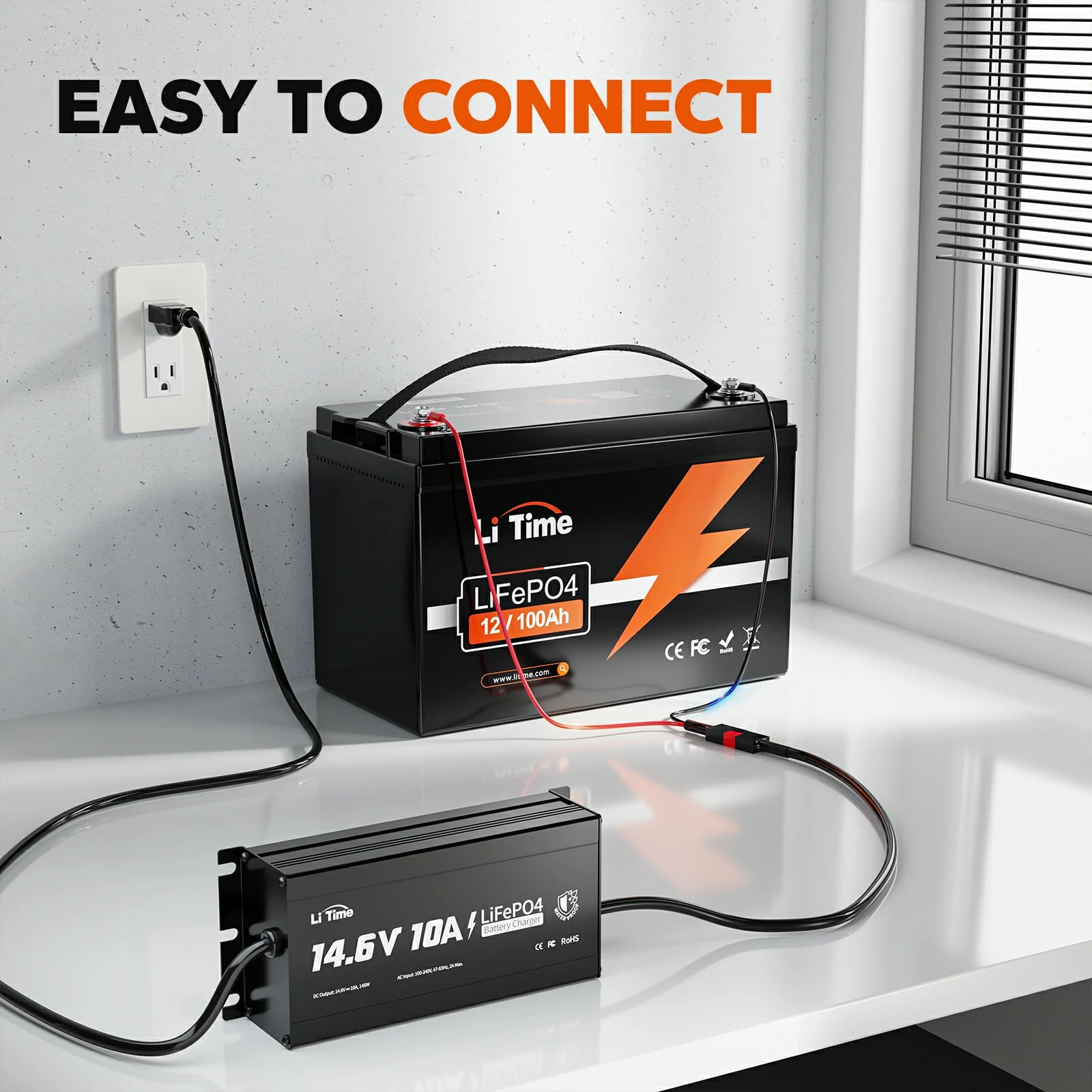 12v 10a battery charger for easy connection