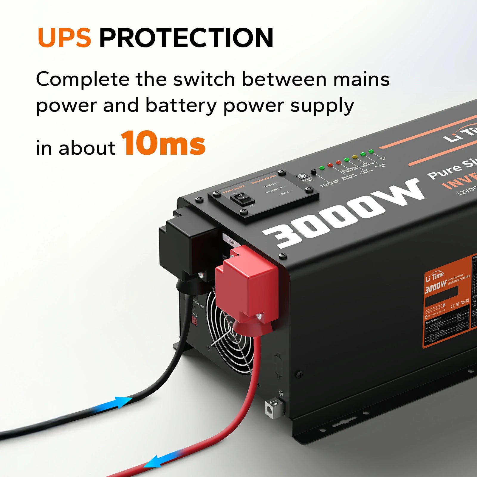 UPS Protection of litime 12v 3000w inverter charger