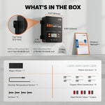 What's in the box for the LiTime 60A MPPT controller: the unit, manual, temp sensor, screws, and wire connectors