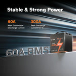 LiTime 48V GC2 LiFePO4 golf cart battery with 60A continuous and 300A peak discharge for stable, strong power performance