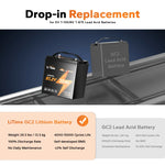 LiTime 48V GC2 LiFePO4 golf cart battery replaces 6V/8V lead acid, 4000-15000 cycles with low maintenance and advanced BMS