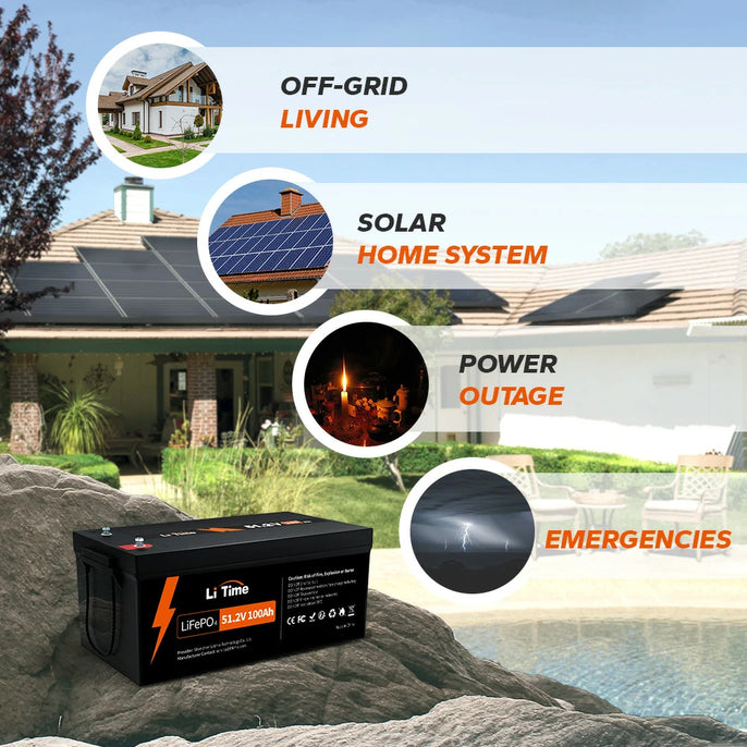 litime 48v 100ah lithium ion battery for energy storage system, off-grid, emergencies