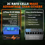 2c rate cell of litime 48v golf cart lifepo4 battery