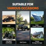 applications of LiTime 48v golf cart battery UTV, LSV, NEV, solar power system, home energy storage