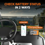 2 ways to check LiTime 48v 100ah golt cart battery status: bluetooth and battery monitor