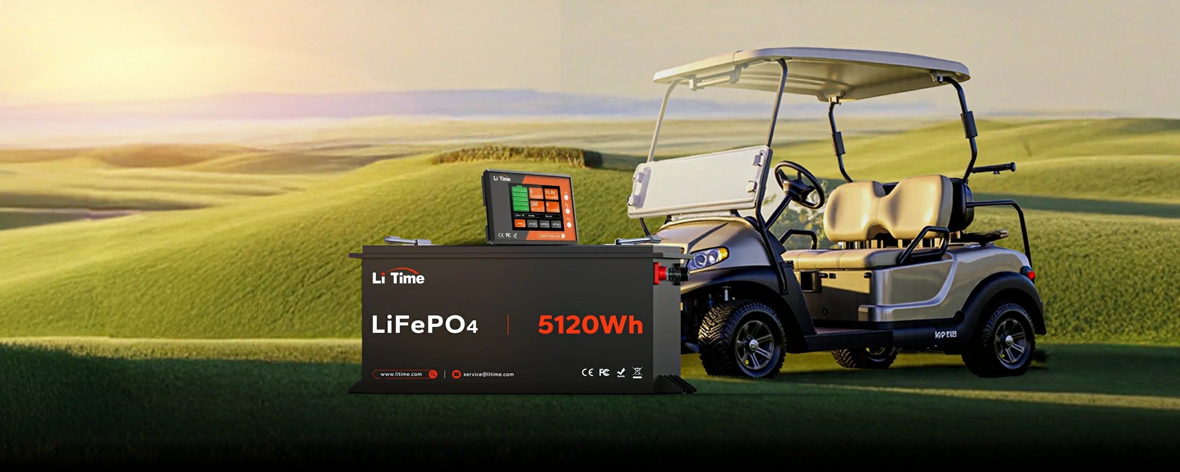 Li Time 48V 100Ah battery showcasing T4.0 tech's easy control via its external display