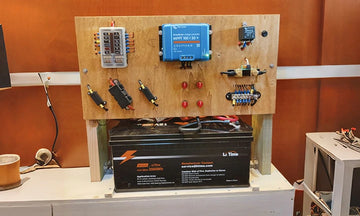 LiTime 2500W battery setup with MPPT and wiring, demonstrating effective use in a positive LiTime customer review