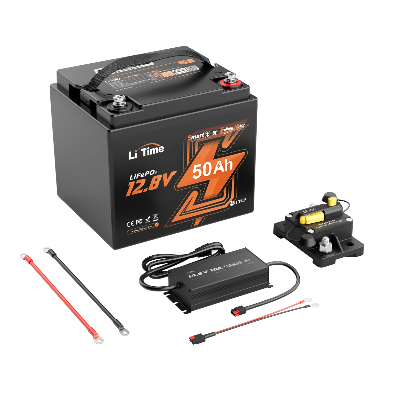 LiTime 12V 50Ah Lithium Bluetooth Battery for Trolling Motor