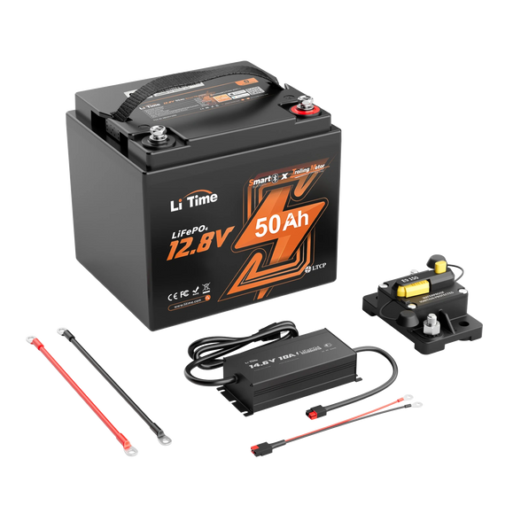 LiTime 12V 50Ah Lithium Bluetooth Battery for Trolling Motor