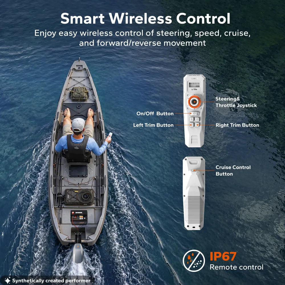 LiTime Argoseeker A2 48V2000W/5HP Electric Outboard Motor【 Limited $250 OFF Code: LTAS2 】