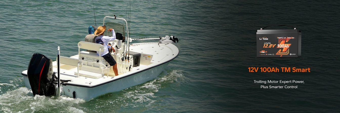 litime lithium marine best seller - 12v 100ah lithium bluetooth trolling motor battery