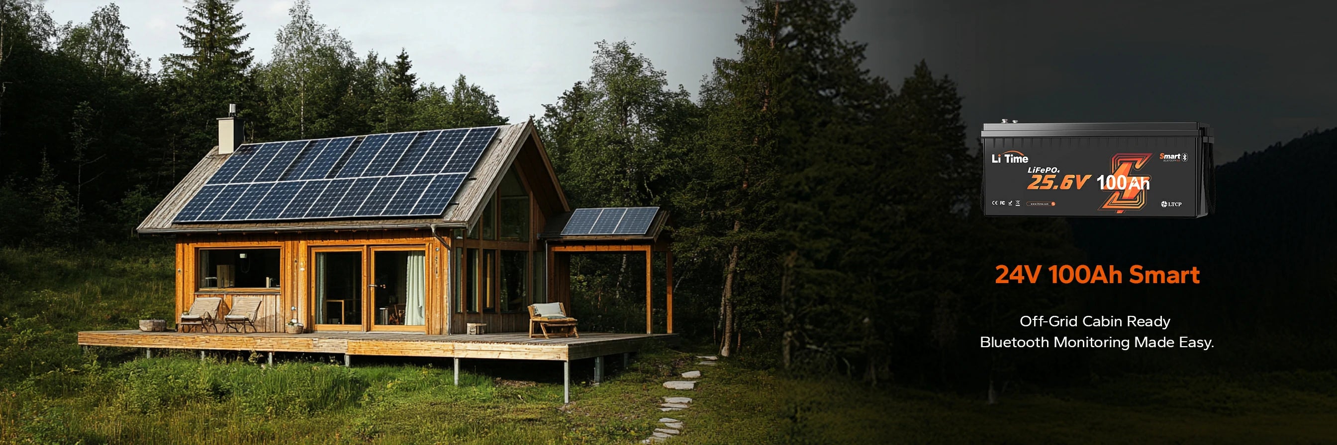 LiTime off-grid best seller:  24v 100ah smart with bluetooth monitor