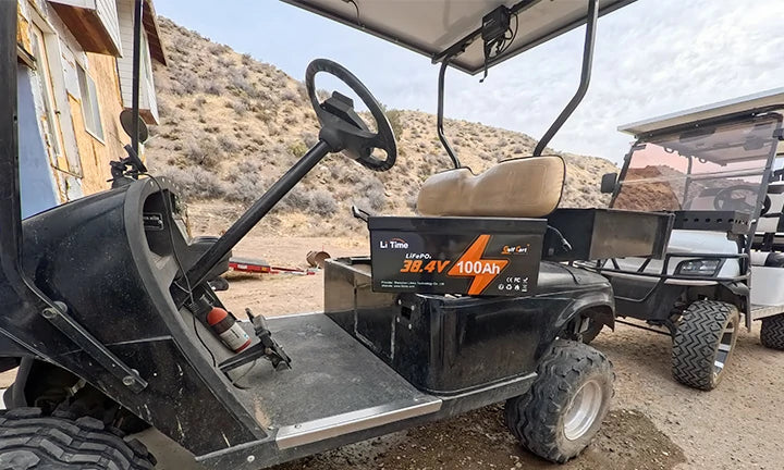 litime customer reviews with 36v 100ah lithium battery putting on golf cart