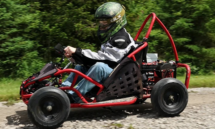 Litime lithium golf cart battery customer review: a person drives a atv powered by a LiTime 48v battery, showcasing performance in action