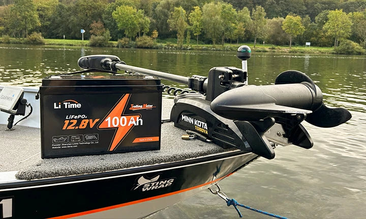 LiTime customer reviews of 12v 100ah lithium trolling motor battery in a boat