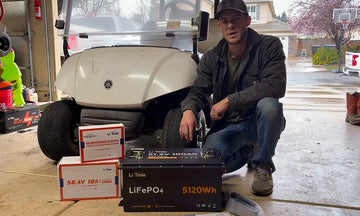litime lithium golf cart battery customer review showing a LiTime 5120Wh battery and accessories, ready for installation