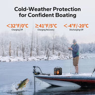 Low-temperature cut-off protection for 36V lithium trolling motor battery