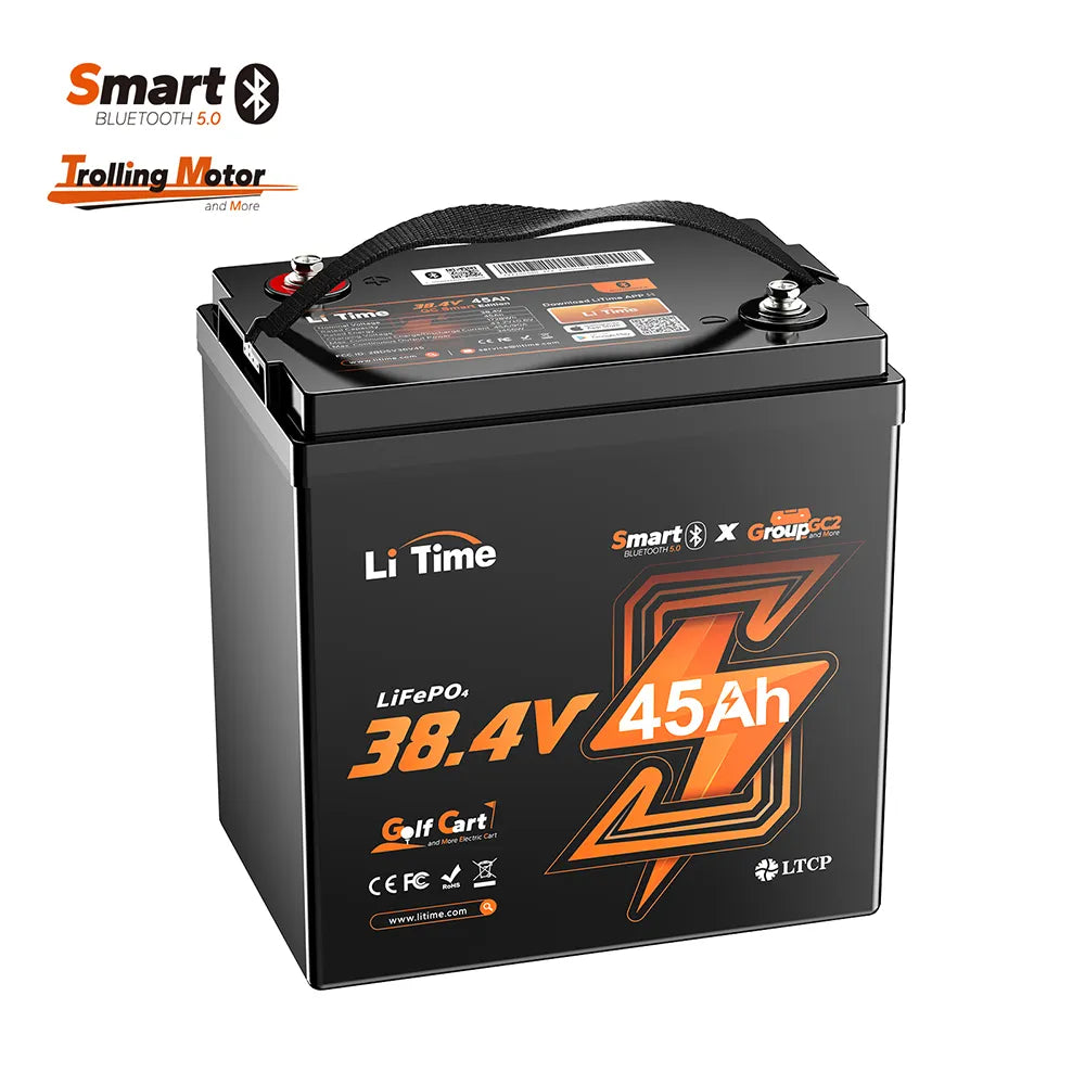 LiTime 36V 45Ah Bluetooth lithium trolling motor battery for marine use