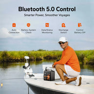 Bluetooth 5.0 monitoring for LiTime 36V lithium trolling motor battery