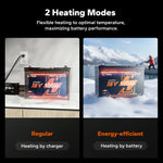 2 heating modes of litime 16v 100ah fish finder lifepo4 battery for optimal temperature and enhanced battery performance
