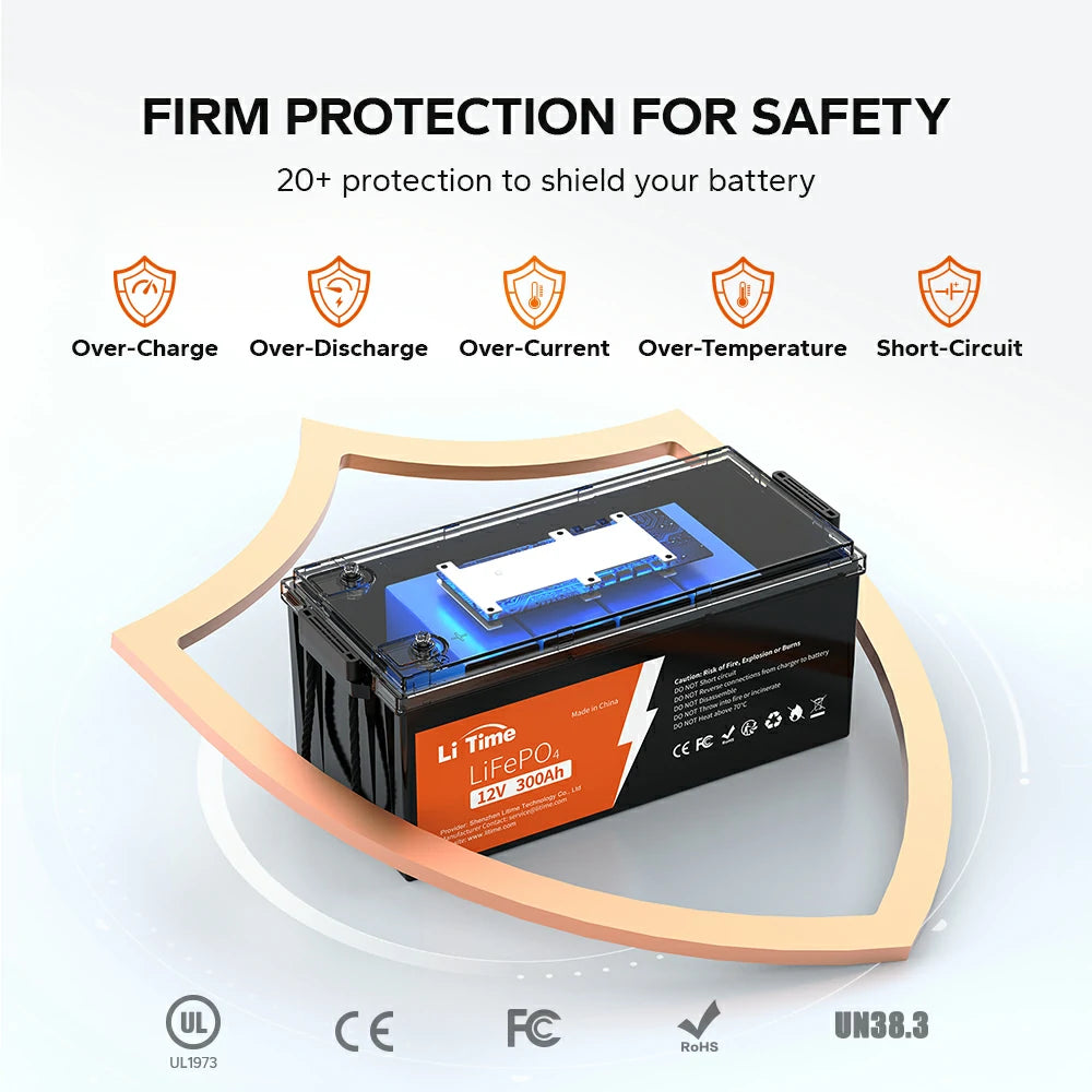 12v 300ah lithium battery with BMS protection