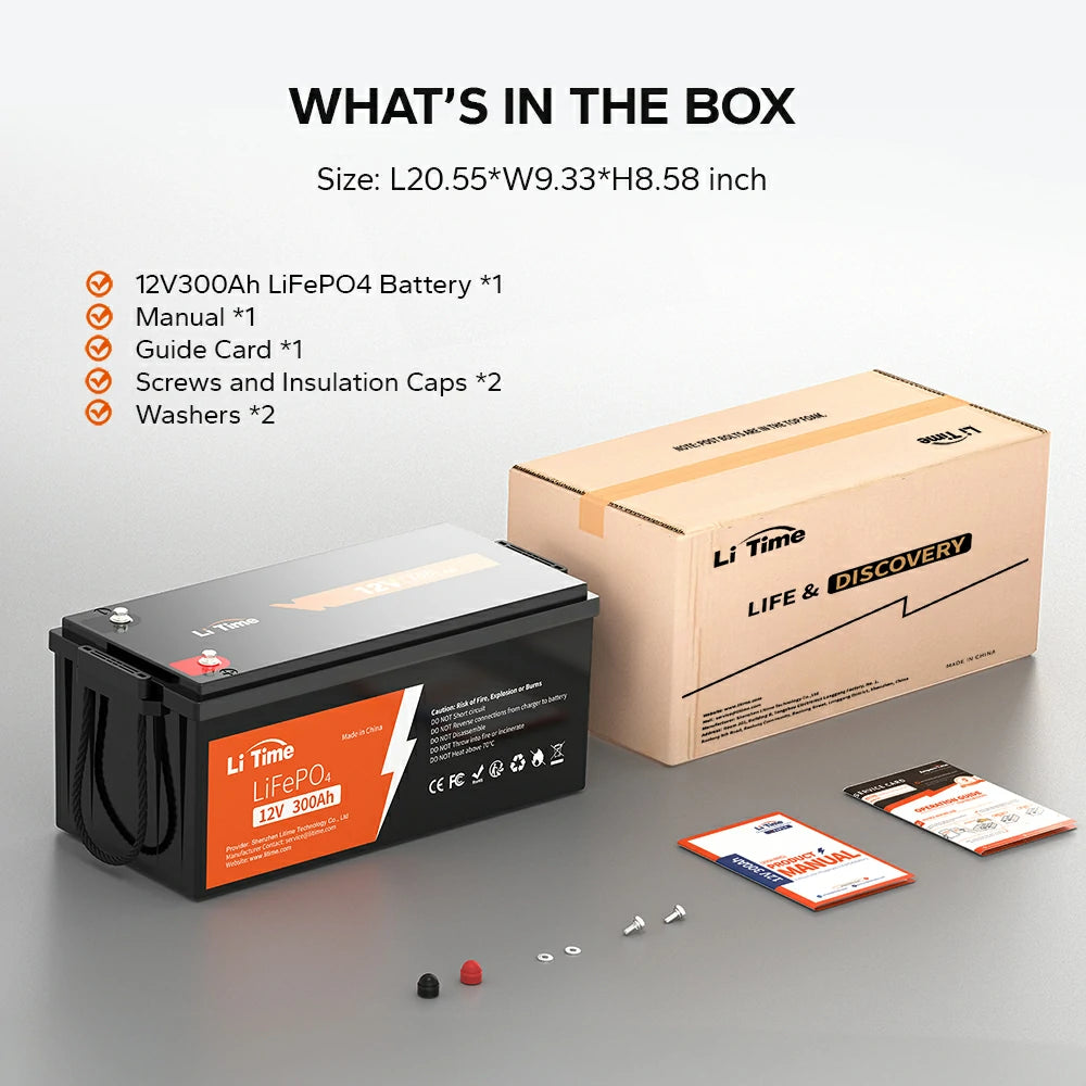 package list of litime 12v 300ah lithium battery