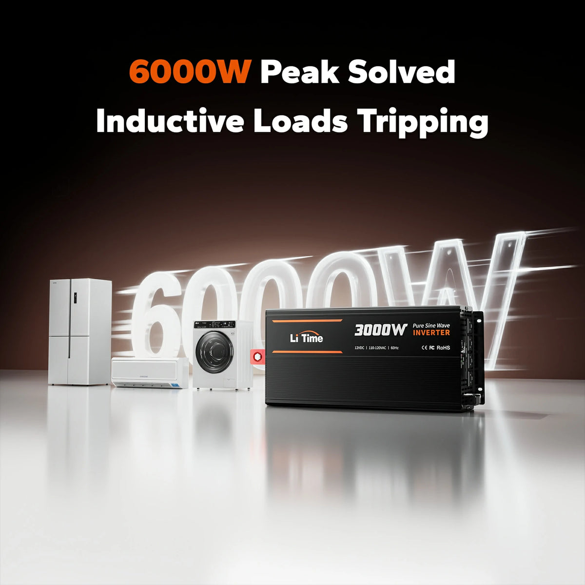 LiTime 3000W 12V pure sine wave campervan inverter for van and motorhome power systems