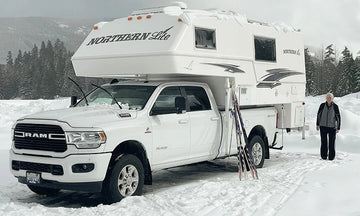 litime cold weather batteries customer review with a man standing in snowy day by an rv