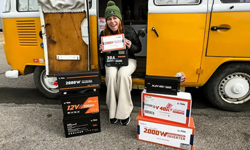 happy customer sharing LiTime products, including batteries and inverters, highlighting positive LiTime customer feedback